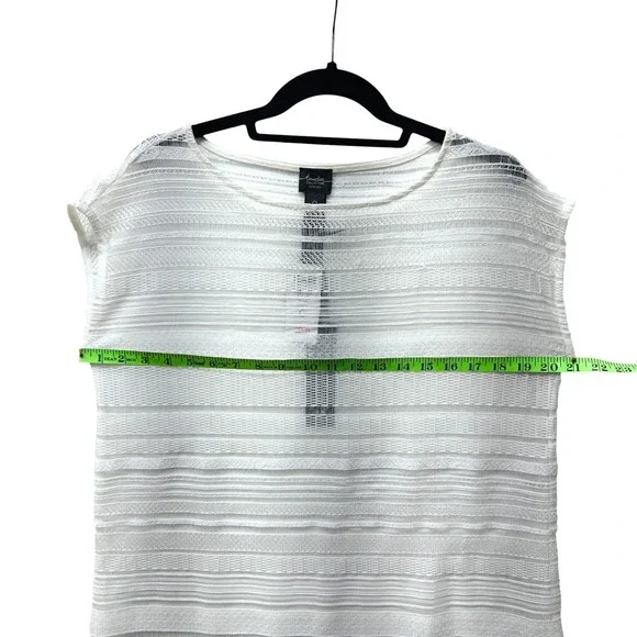 Chico's White Fringe Top  Bathing Suit Cover-up Cap‎ Sleeve Size 0 Small/4 NEW - Picture 9 of 15